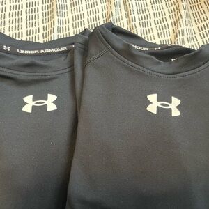 2 Under Armour Cold Gear Black Long Sleeve Crewneck Shirts